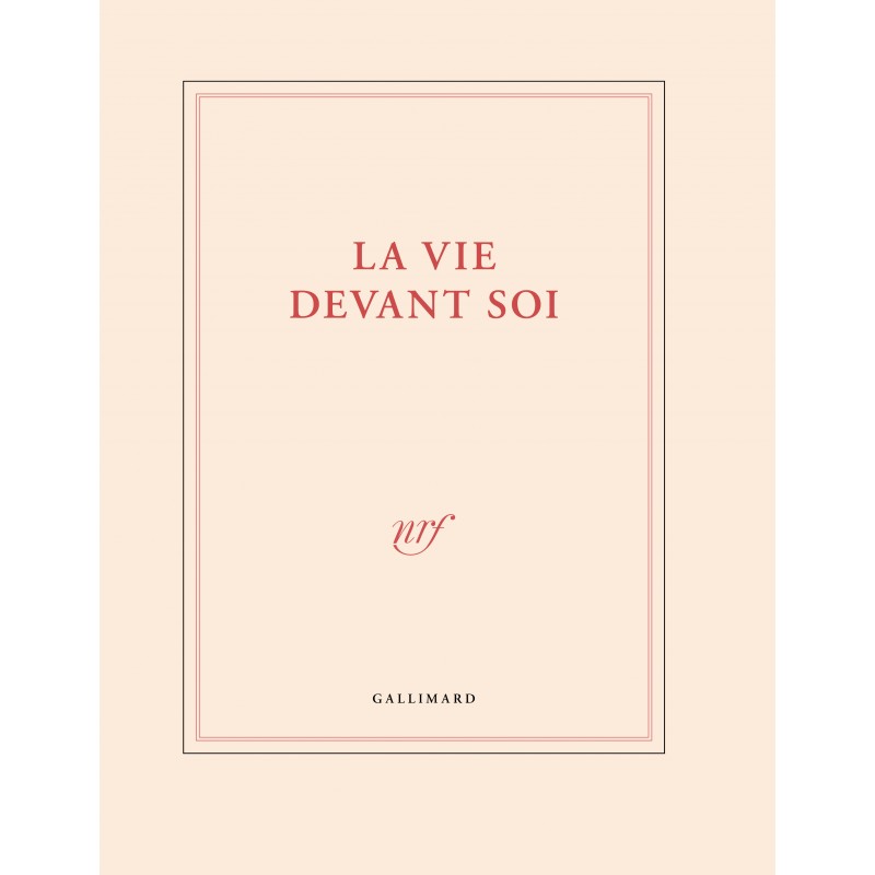 Carnet grand format «La vie devant soi» Gallimard