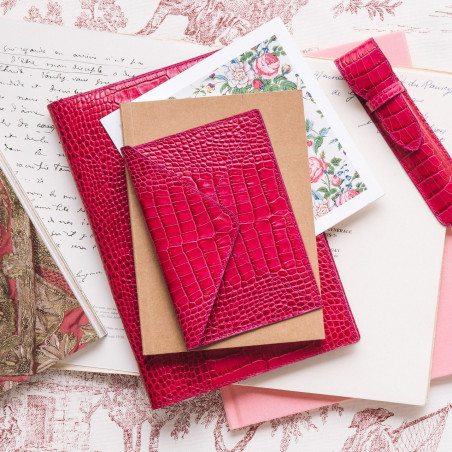 Enveloppe identité Croco Savannah Framboise royale Mignon Paris