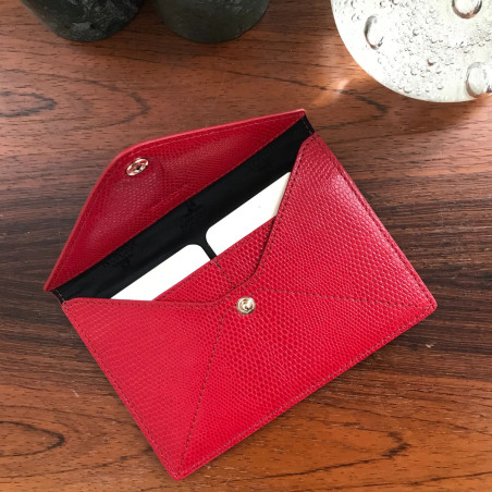 Enveloppe identité Bornéo rouge garance Mignon