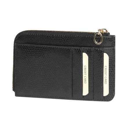 Porte-cartes zippé Bornéo noir Mignon