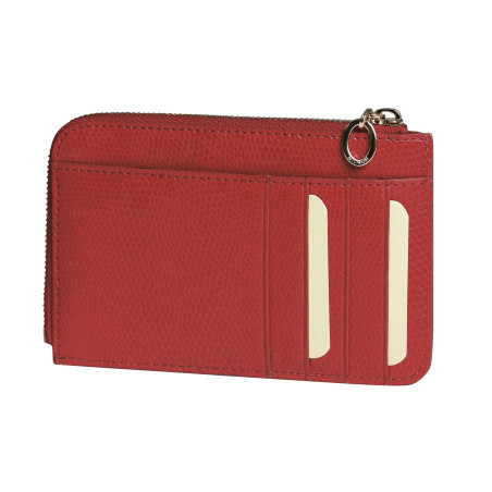 Porte-cartes zippé Bornéo rouge garance Mignon