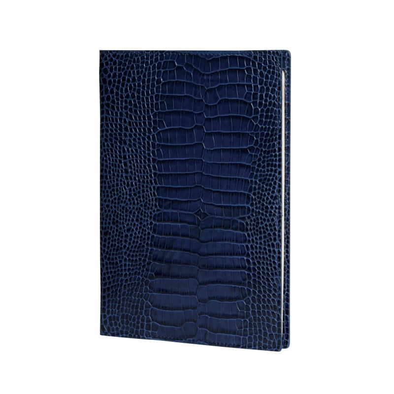 Agenda A 22 Veau Croco Savannah Bleu marine Mignon