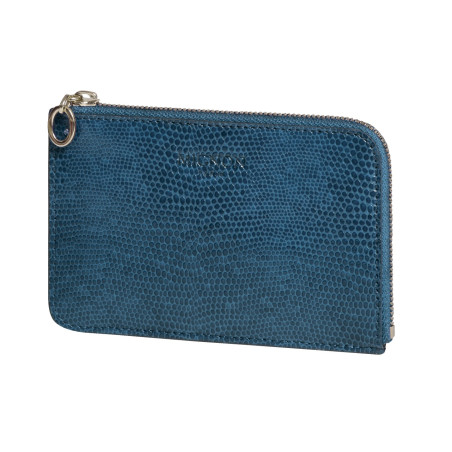 Porte-cartes zippé Bornéo bleu canard Mignon