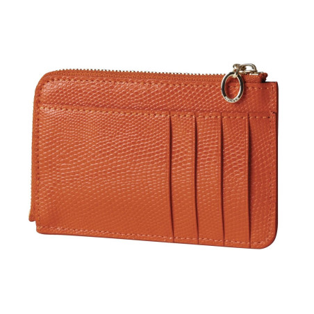 Porte-cartes zippé Bornéo orange épicé Mignon Paris
