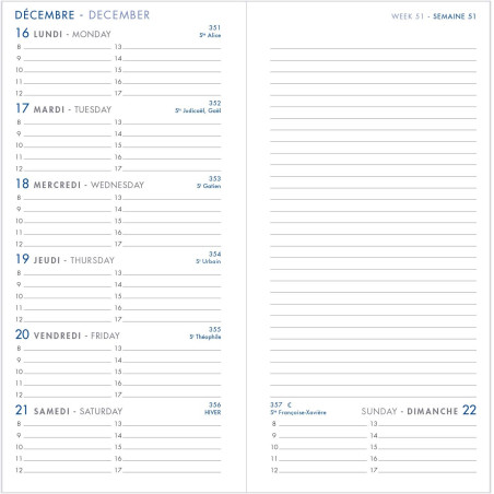 Agenda 9 × 17 Pekari havane - Agenda Moderne