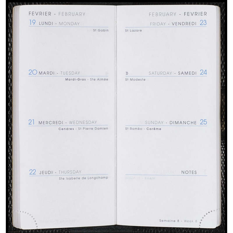 Agenda 6 × 14 Glossy bleu roi avec patte - Agenda Moderne