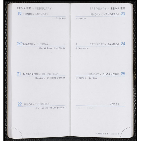 Agenda 6 × 14 Glossy bleu roi avec patte - Agenda Moderne