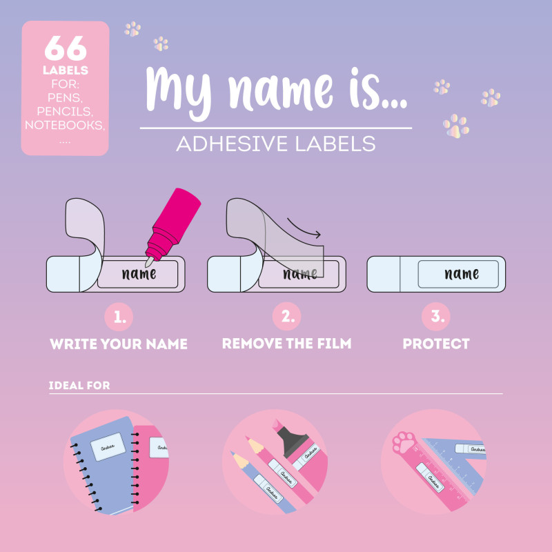 Etiquettes Legami My Name Is Kitty | La Papeterie Parisienne