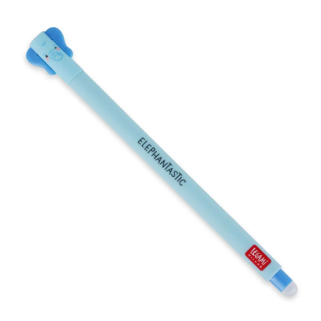 Legami -  EPBLUKIT18 - Stylo à encre gel effaçable Legami - Eléphant - Encre bleue - Pointe moyenne -  La Papeterie Parisienne
