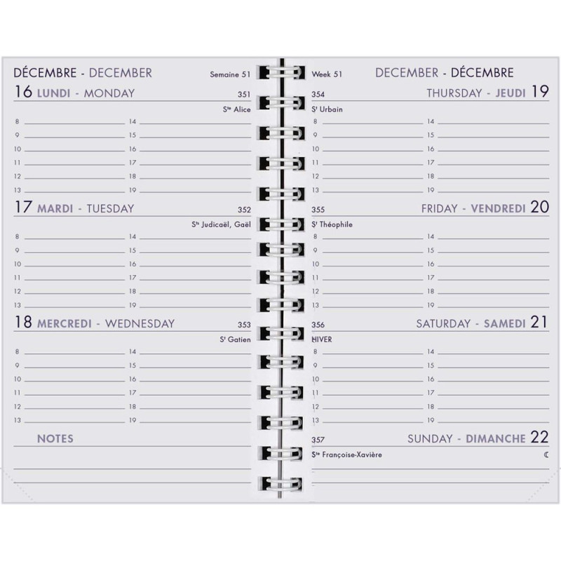 Recharge agenda INT8313S 8,5 × 13 cm - Agenda Moderne