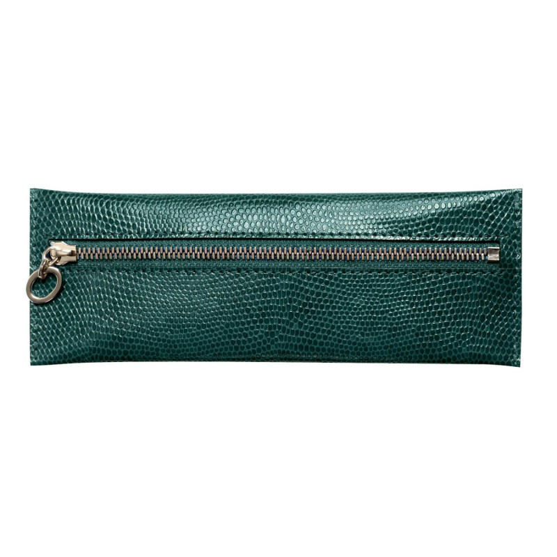 Trousse plate zippée Bornéo Vert sapin - Mignon Paris