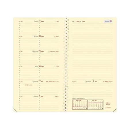 Agenda Quo Vadis Italnote S Prestige 2027 noir 8,8 x 17 cm