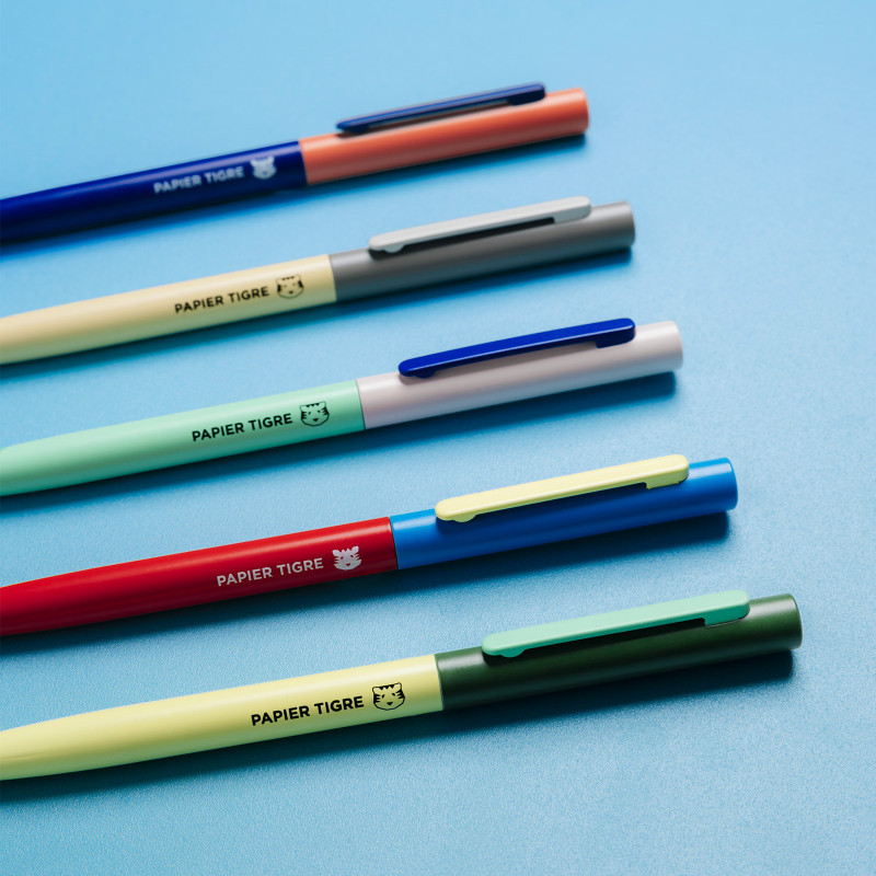 Stylo-bille Vert / Jaune Papier Tigre – Rechargeable