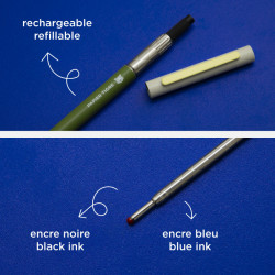 Stylo-bille Olive / Lune Papier Tigre – Rechargeable