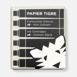 6 Cartouches Encre Noire Stylo-plume | Papier Tigre - La Papeterie Parisienne