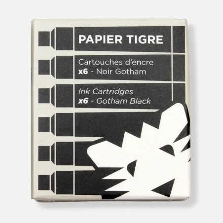 6 Cartouches Encre Noire Stylo-plume | Papier Tigre - La Papeterie Parisienne
